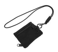 Garneck Mini Pochette Suspendue Multifonction en Nylon Oxford, Paquet Banane Compact, Portefeuille à Cordon Unisexe, pour Sport, Voyage Et Quotidien, Format Carré Noir