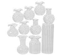 Garneck Miniature Vase Modèle Verre Transparent pour Décor DIY Accessoire Micro-Paysage de Petits Vases pour Maison de Poupée Bibliothèque et Table