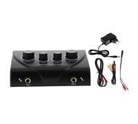 Garneck Mixeur Audio Professionnel avec Double Entrée Microphone Noir Câble Inclus et Adaptateur Secteur, pour et Scènes Karaoké