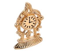 Garneck Modèle D'horloge Ancienne Petite Horloge Porte De Maison De Poupée Horloge pour Horloge Miniature Accessoires pour Mini Maison De Poupée Meubles Miniatures Golden Alliage