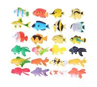 Garneck Modèles de Poisson en Plastique Éducatifs pour Garçon et Filles Ensemble 24 Pièces Mini Jouets Poissons Tropicaux Format Mini Réeliste Jeu D’Imitation et Apprentissage Océanique