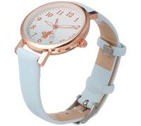 Garneck Montre à Quartz Lumineuse pour Garçon et Filles Bracelet Bleu Réglable Cadran Lettres Montre Analogique pour Filles et Tout-Petits Éducative