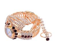 Garneck Montre Bracelet Femme à Quartz avec Coffret Design Élégant et Aux Rayures Confortable et Durable pour Usage