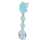 Garneck Montre de Poche à Motif Rose pour Infirmière Montre Bleue Ciel Clip Décoratif Adaptée aux Médecins Étudiants Utilisation en Blouse Occasions Médicales