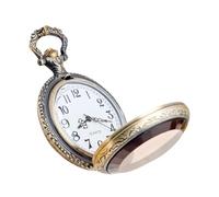 Garneck Montre De Poche Vintage à Quartz Légère en Métal Chromé, Montre Classique Homme Femme, Style Rétro avec Chaîne, Cadran Numérique, Format Compact pour Présents Et Collection