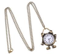 Garneck Montre de Poche Vintage en Alliage Bronze Chaîne Suspendue Cadran Quartz Précis Montre Fantaisie Rétro Mécanique Accessoire Bijou pour Femme et Présent Élégante