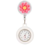 Garneck Montre Infirmière à Clip Rétractable Cadran Clair Couleur Thé Rose Montre de Poche Portable Unisexe pour Infirmiers et Professionnels de Santé
