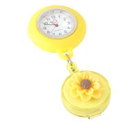 Garneck Montre Infirmière Silicone avec Motif Floral Montre Trotteuse Pratique et Résistante pour Blouse Médicale Accessoire Fonctionnel pour Infirmières et Aides Soignantes