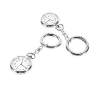 Garneck Montres De Poche Infirmière Chronomètre Réglable 2 Pièces Plastique Abs Blanc Porte-clés Professionnel Santé Surveillance Examens