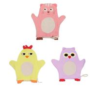 Garneck Moufles de Bain Motifs Illustrés en Coton Lot de 3 pour Garçon et Filles Texture Douce et Confortable lors des Voyages pour Bébé