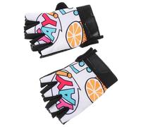 Garneck Moufles de Cyclisme Demi-Doigts pour Garçon et Filles 5-12 Ans, Protection UV, Amortisseurs Anti-Vibration, Taille Moyenne, Couleur Blanche, Sports de Plein Air et VTT