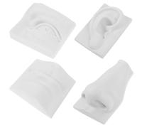 Garneck Moule En Plâtre Pour Traits Du Visage 4 Pièces Sculpture De Visage En Gypse Pour Pratique Du Dessin Nez Yeux Lèvres Oreilles Décoration Maison 3.98X2.72X0.96 Pouces
