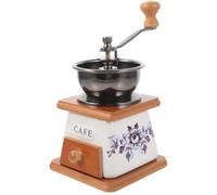 Garneck Moulin à Café Manuel en Céramique Mini, Portable, 1 Pièce, Broyeur à Grain Domestique pour Café et Poivre, Usage Maison et Bureau, Design Vintage Compact