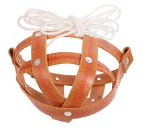 Garneck Muselière Cheval en Cuir Marron, Masque de Bouche Creux en Nylon, Réglable, Respirant, pour Cheval et Bovin, pour Pâturage en Ferme, Empêche Les Morsures