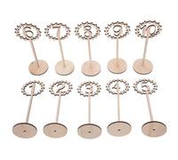 Garneck Numéros de Table Chiffres Lisibles Lot de 10 en Bois Beige Design Ajouré et Style Classique Unique pour Décoration de Mariage pour Banquet