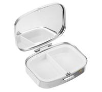 Garneck Organisateur de Paquet à Main de Voyage en Métal Étanche Petite Trousse à Pharmacie Portable 2 Compartiments Étui Pratique pour Remède Rangement Compact pour Vitamines Usage