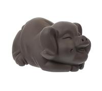 Garneck Ornement Cochon Argile Violette pour Table de Thé Décor Délicat pour Salon de Thé Sculpture Zodiacale Porcin Décoration