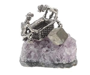 Garneck Ornement Mineur en Amas D'améthyste Naturelle Décoratif | Pièce Unique, Style Feng Shui, pour Vitrines, Collection et Mise en Valeur D'objets Style Aléatoire