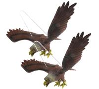 Garneck Ornement Suspendu Aigle en Plastique 2 Pièces pour Jardin Rotation Vent, Stable et Décoratif pour Extérieur, Épouvantail Réaliste pour Protection des Cultures