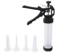 Garneck Outil de Farce à Saucisses Manuel en Acier Inoxydable Tube de Remplissage Compact Noir Poussoir à Saucisses Pratique Cuisine Maison Ustensile de Farcis de Viande Facile à