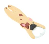 Garneck Ouvre-bouteille Forme Chien Jaune en Acier Inoxydable et Silicone Magnétique Aimants pour Réfrigérateur, pour Bouteilles de Bière et Fêtes en