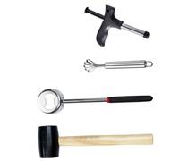 Garneck Ouvre-noix de Acier Inoxydable Kit Outils pour Ouvrir et Percer Noix Poignée Antichoc Usage Domestique et Professionnel