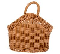 Garneck Panier de Rangement Mural Marron Léger en Plastique Panier Suspendu Style Campagne Pratique pour Cuillères et Ustensiles, Décoration Simple et Fonctionnelle Cuisine