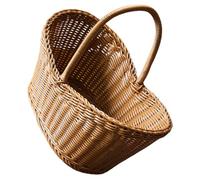 Garneck Panier En Rotin Panier De Bonbons Et De Desserts Panier De Fleurs En Osier Conteneur De Collations Panier Dépicerie Portatif Porte-fleurs Rotin En Plastique Corbeille à Pain Tisser