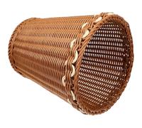 Garneck Panier Tressé en Rotin Imitation Marron pour Bureau Capacité Raisonnable, Corbeille Pratique pour Rangement de Petits Vêtements et Fruits, pour Salle D'étude