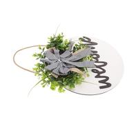 Garneck Panneau de Bienvenue Rond Bois avec Couronne et Nœud Chic pour Porte Entrée Décoration Murale Rustique Ferme Accueil Intérieur Extérieur