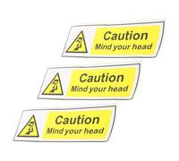 Garneck Panneaux Autocollants « Attention à Votre Tête » 3 Pièces 20 X 6,6 CM pour Plafonds Bas Signalisation Solide pour Espaces Professionnels et Domestiques