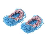 Garneck Pantoufles de Nettoyage Lavables en Chenille, Chaussettes de Serpillière Souples Bleu 2 Pièces, Housses de Balai Multi-usages Bande Élastique, Adaptées pour Sols Couleur Aléatoire