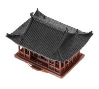 Garneck Pavillon Miniature Chinois Zen Marron en Plastique Noël | Ambiance Paisible, Style Architecture Traditionnelle, Figurine Compacte pour Succulentes et Aquarium, Micro-paysage