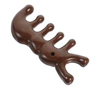 Garneck Peigne de Massage en Bois de Santal Petit Format, Dents Larges Arrondies, Stimulateur du Cuir Chevelu Portable pour Femmes, Peigne Démêloir Naturel, Massage Apaisant Cheveux Secs
