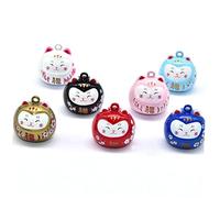 Garneck Pendentif Clochette Chat Japonais pour DIY à Dos Et Costume Petit Accessoire Cuivre Rouge Cloche Et Portable pour Fortune