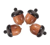 Garneck Pendentifs Gland en Bois Marron 4pcs pour Création Bijoux et Bracelets DIY Accessoires Décoratifs Simples et Élégants pour Loisirs Créatifs