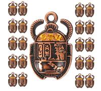 Garneck Pendentifs Scarabée Égyptien 20 Pcs 26x16 Mm Breloques en Métal Orange pour Fabrication de Bijoux Artisanaux Colliers Bracelets DIY Charms Décorations à Suspendre