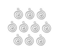 Garneck Pendentifs Spirale Creux Décorations Suspendues Sûres en Métal 10pcs en Acier Inoxydable Argenté pour Bricolage et Table à Dîner