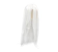 Garneck Perruque Longue Blanche Homme Soie Synthétique Haute Température Cheveux Raides Cosplay Hanfu Classique Perruque Déguisement Confortable et Naturelle