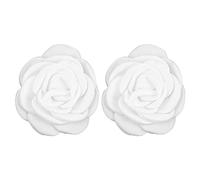 Garneck Pince à Chaussures Camélia Élégante En Tissu Blanc 6 Cm, Clips Décoratifs Pour Escarpins Femme, Accessoires Diy Mariage Fête, Paire De Pinces Fleuries Délicates