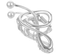 Garneck Pince à Cheveux pour Femmes en Métal Argenté Perle, Forme Note de Musique, Design Élégant et Simple, Maintien Ferme pour Concerts et Occasions Diverses