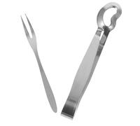 Garneck Pince à Escargot Inoxydable avec Fourchette Dents Ustensile Cuisine Chaleur pour Fruits de Mer Outil Pratique pour Escargots et Coquillages Usage Maison et Professionnel