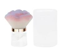Garneck Pinceau à Poussière D’ongles Mini Doux de Fleur, Brosse de Nettoyage pour Manucure, Poils Multicolores Transparents et Or, Outil Dépoussiérage Ongles Boîte Ronde en Pp, Accessoire