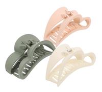 Garneck Pinces à Cheveux Grandes Griffes Confortables de Cœur en Plastique Lot de 3 Adaptées à Divers Types de Cheveux pour Fêtes et Cérémonies