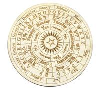 Garneck Planche de Divination en Bois Sculpté Beige Surface Lisse et Motifs, pour Jeu D'astrologie et Accessoires de Sorcellerie