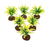 Garneck Plantes Miniatures Simulées 5 Cm, Lot de 20 Pièces, Plastique Solide Bicolore Jaune-Vert et Vert, Décorations Végétales pour Loisirs Créatifs, Modélisme Ferroviaire, Aménagement