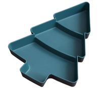 Garneck Plateau de Présentation des Collations en Sapin de Noël, PP Vert | Compartiments Séparés, Design à Grille Multiple, Grosse Capacité, pour Noix et Biscuits, la Cuisine et Buffet