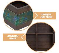 Garneck Plateau de Service Apéritif à 4 Compartiments en et Bois Plateau Carré de Rangement pour Fruits Secs Bonbons et Noix avec Couvercle Organiseur Multifonction pour Salon et