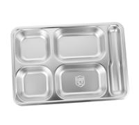 Garneck Plateau Repas Inox Compartiments Extra Profond Avec Emplacement Cuillère Résistant Et Léger Assiette Divisionnelle Pratique Pour Usage Domestique Et Restauration