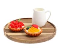 Garneck Plateau Tournant en Bois Rond 25 Cm Cuisine et Salle de Bain Plateau Décoratif Multifonctionnel en Bois Robuste Organisateur Rotatif pour Thé Café et Petit-déjeuner pour Table